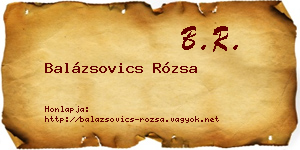 Balázsovics Rózsa névjegykártya