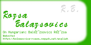 rozsa balazsovics business card